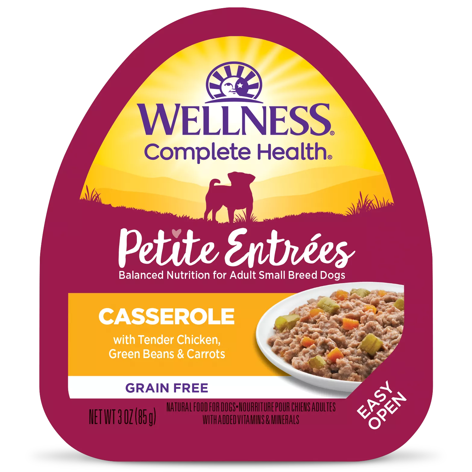 Wellness Petite Entrees Casserole with Chicken, Green Beans and Carrots 3 oz tray