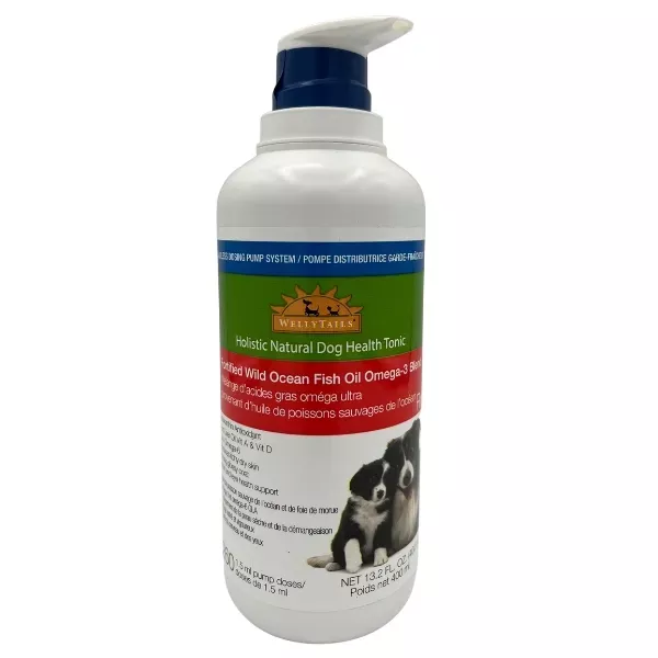 WellyTails Fortified Wild Ocean Fish Oil Omega-3 Blend for Dogs