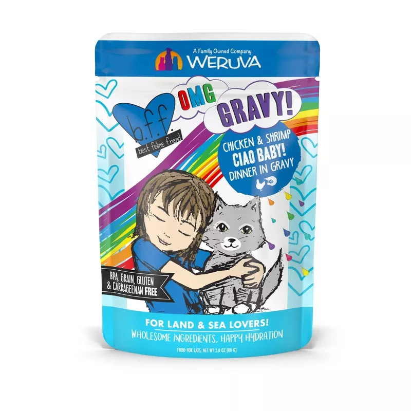 Weruva B.F.F. Oh My Gravy 2.8oz Pouch Cat food Ciao Baby