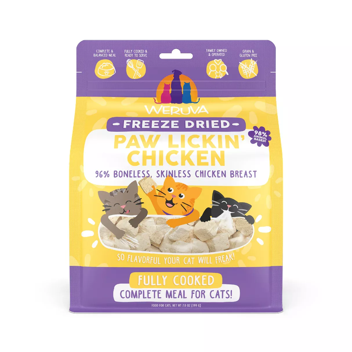Weruva Paw Lickin Chicken Freeze Dried Cat Food 7 Oz