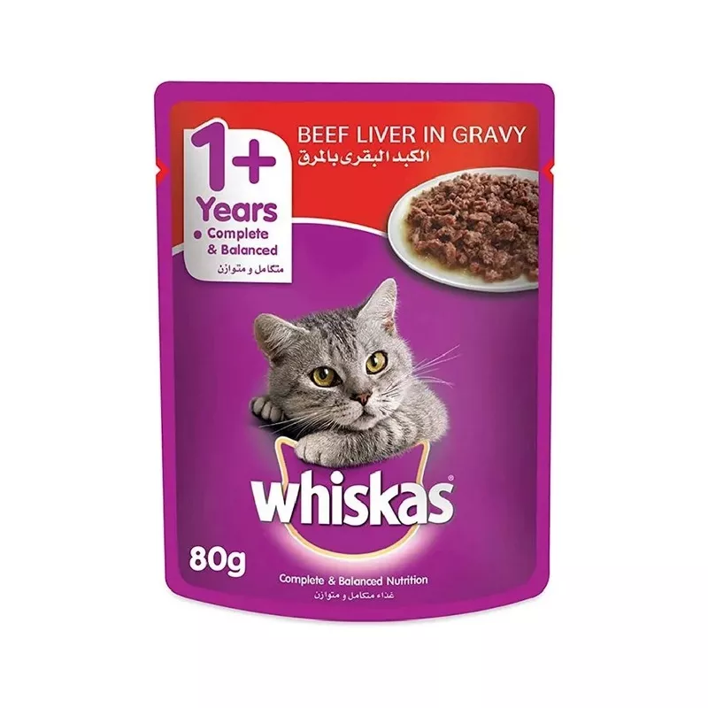 Whiskas Cat Food With Beef Liver In Gravy80G