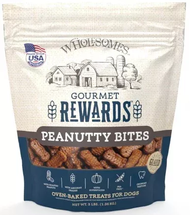 Wholesomes Rewards Peanutty Bites Biscuit Dog Treats – 3 lbs.
