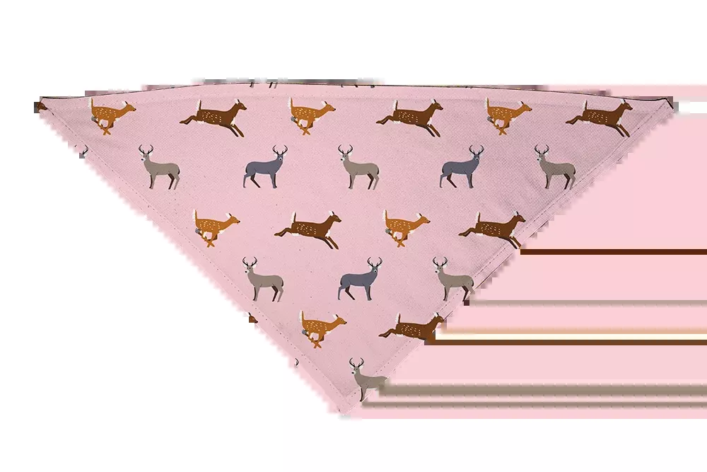 Wild Deer Pink Dog Bandana