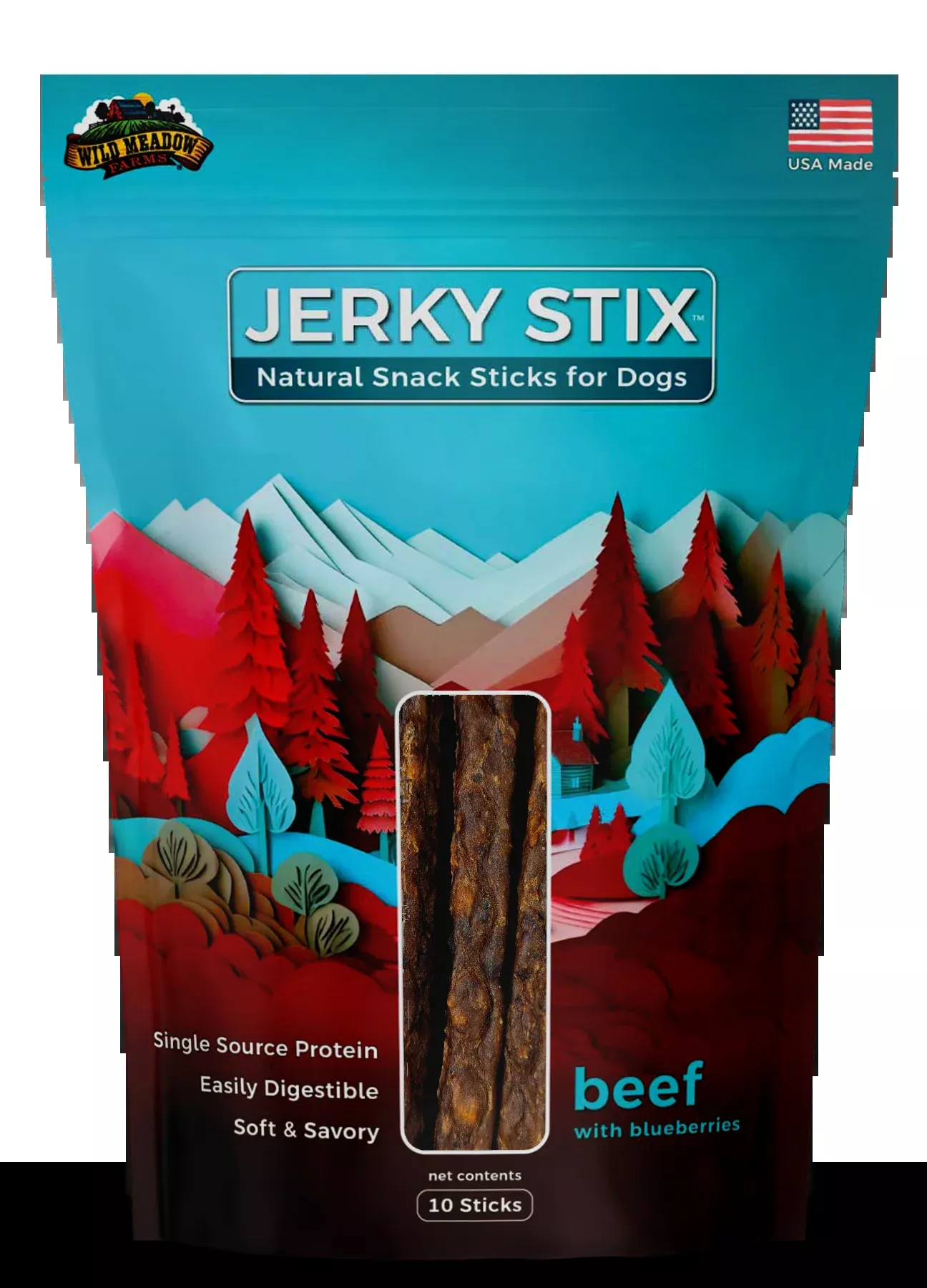 Wild Meadow Farms Jerky Stix - Beef with Blueberries