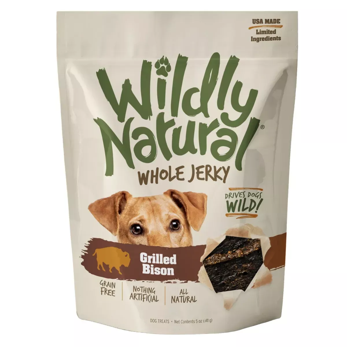 Wildly Natural Whole Jerky Dog Treats - Grilled Bison