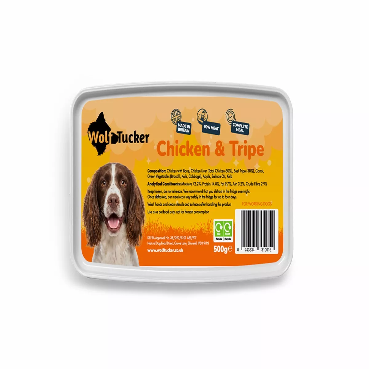 Wolf Tucker Working Dog Chicken & Tripe Meal 1kg