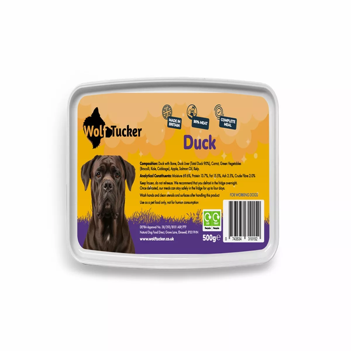 Wolf Tucker Working Dog Duck Meal 1kg