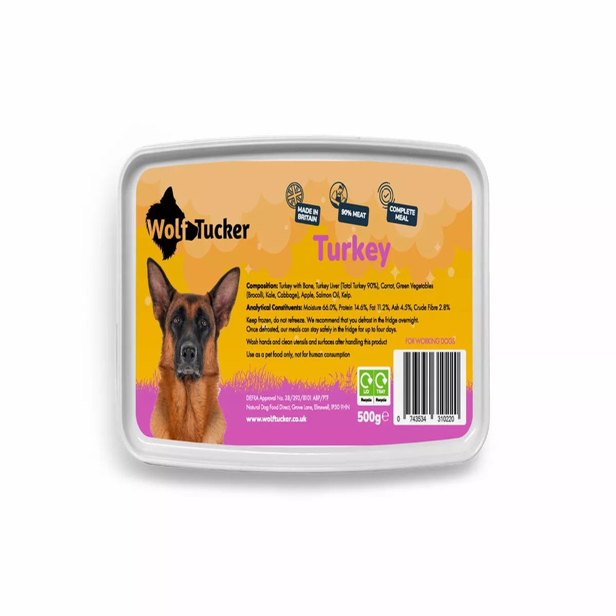 Wolf Tucker Working Dog Turkey Meal 1kg