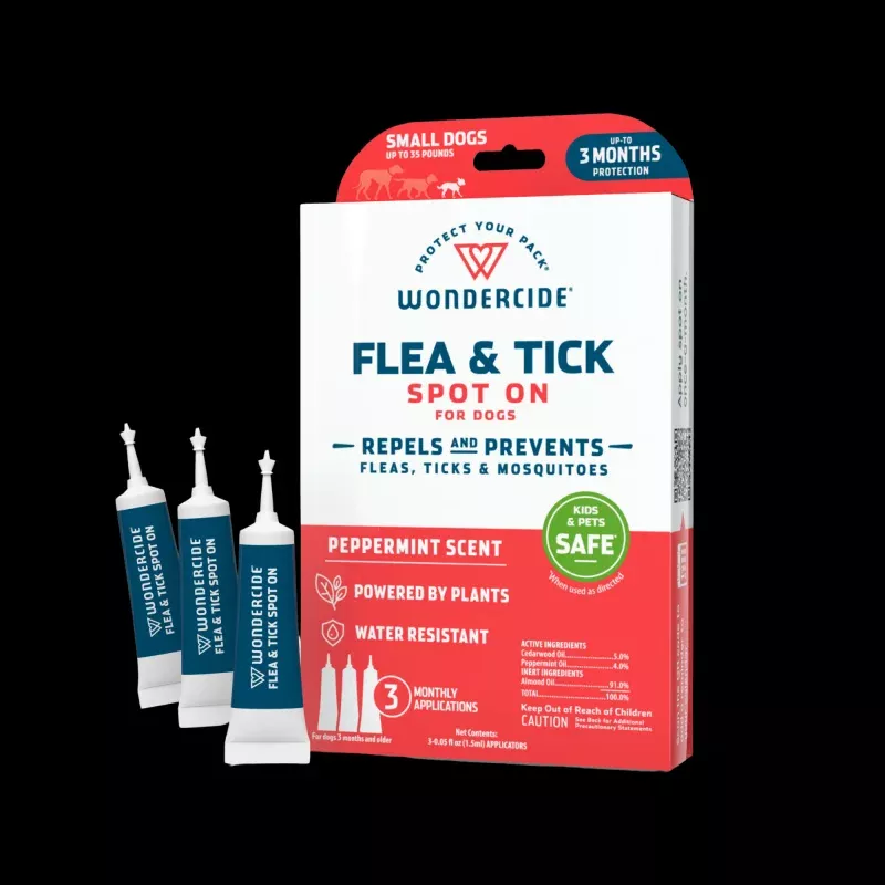 Wondercide 3 Tubes Spot On Peppermint Flea & Tick For Small Dogs