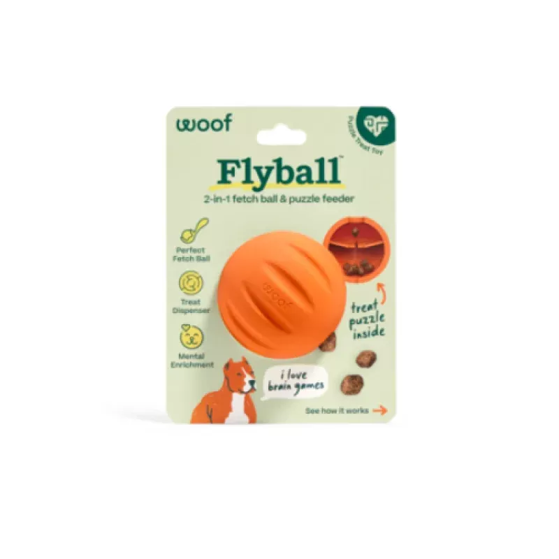 Woof Pet Forager Flyball Dog Toy Single Orange