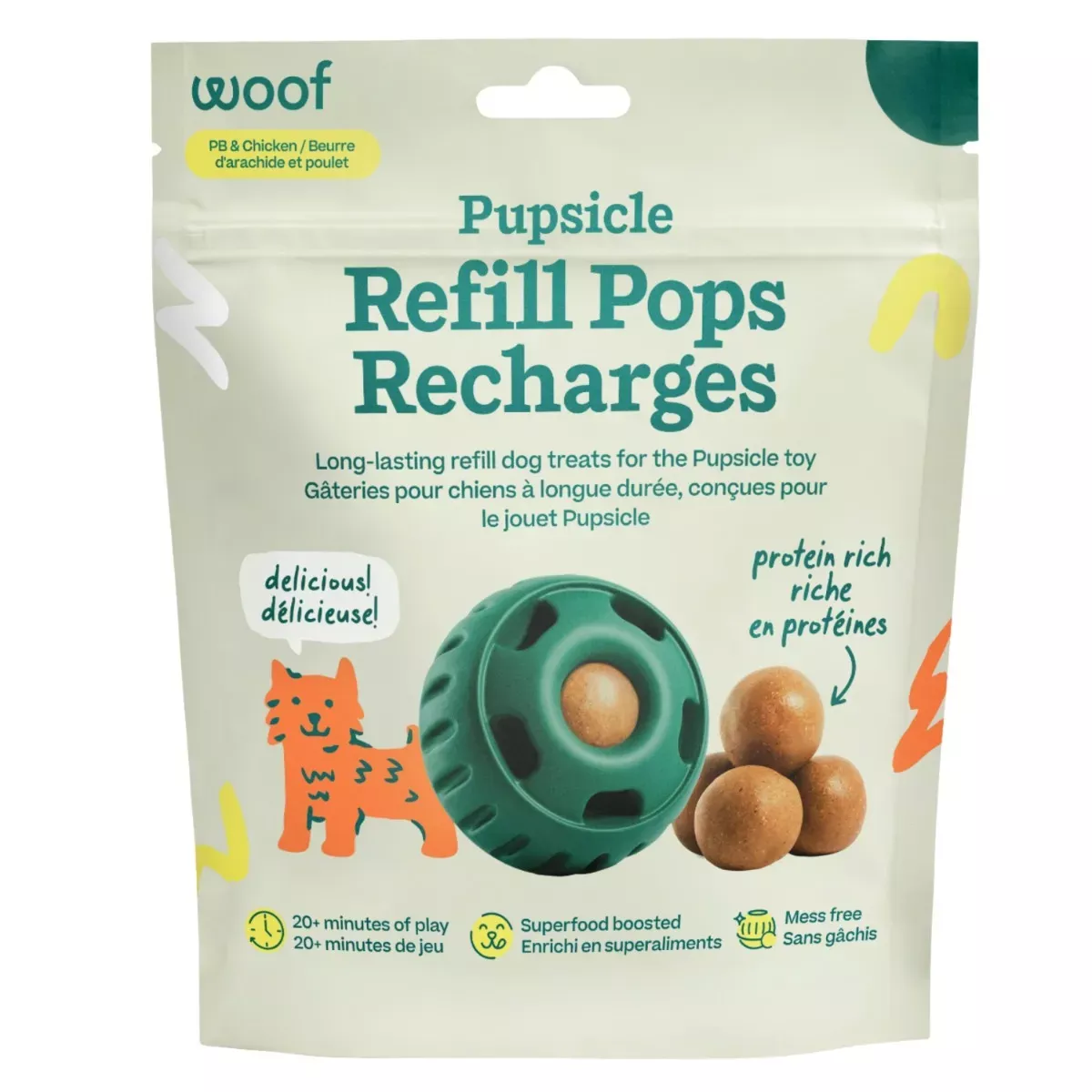 Woof Pet Pupsicle Refill Pops Dog Treats - Peanut Butter & Chicken