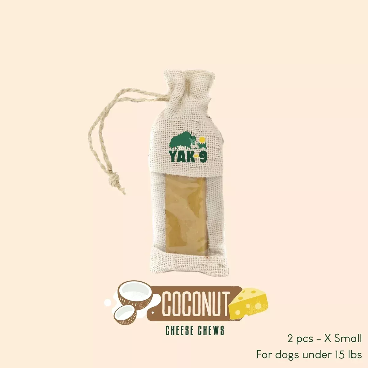 Yak 9 Coconut Cheese Chews for Dogs