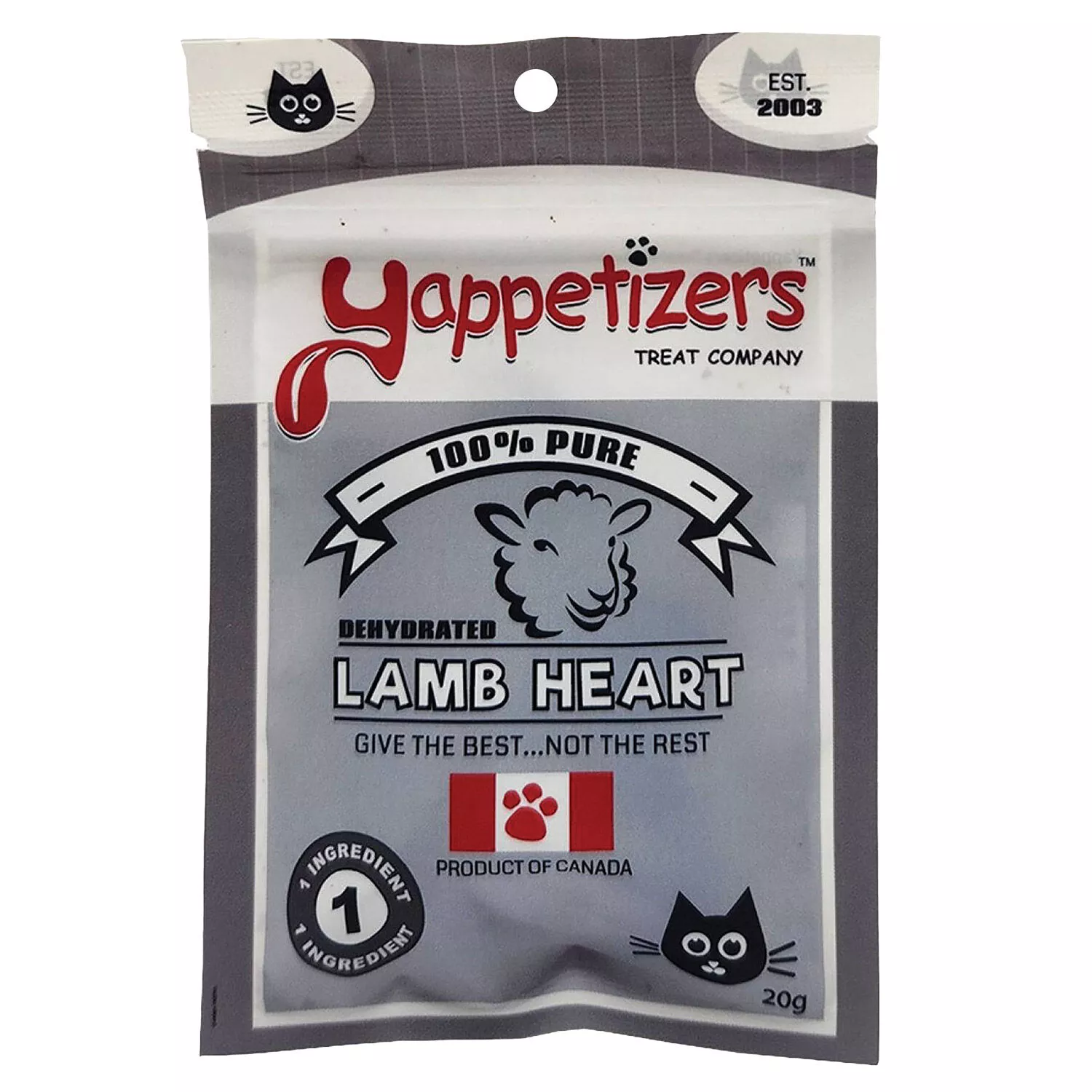 Yappetizer, Dehydrated Cat Treat - Lamb Heart