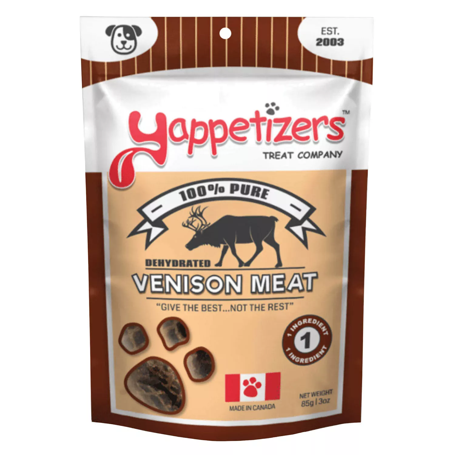 Yappetizer, Dehydrated Venison Meat - Dog Treat