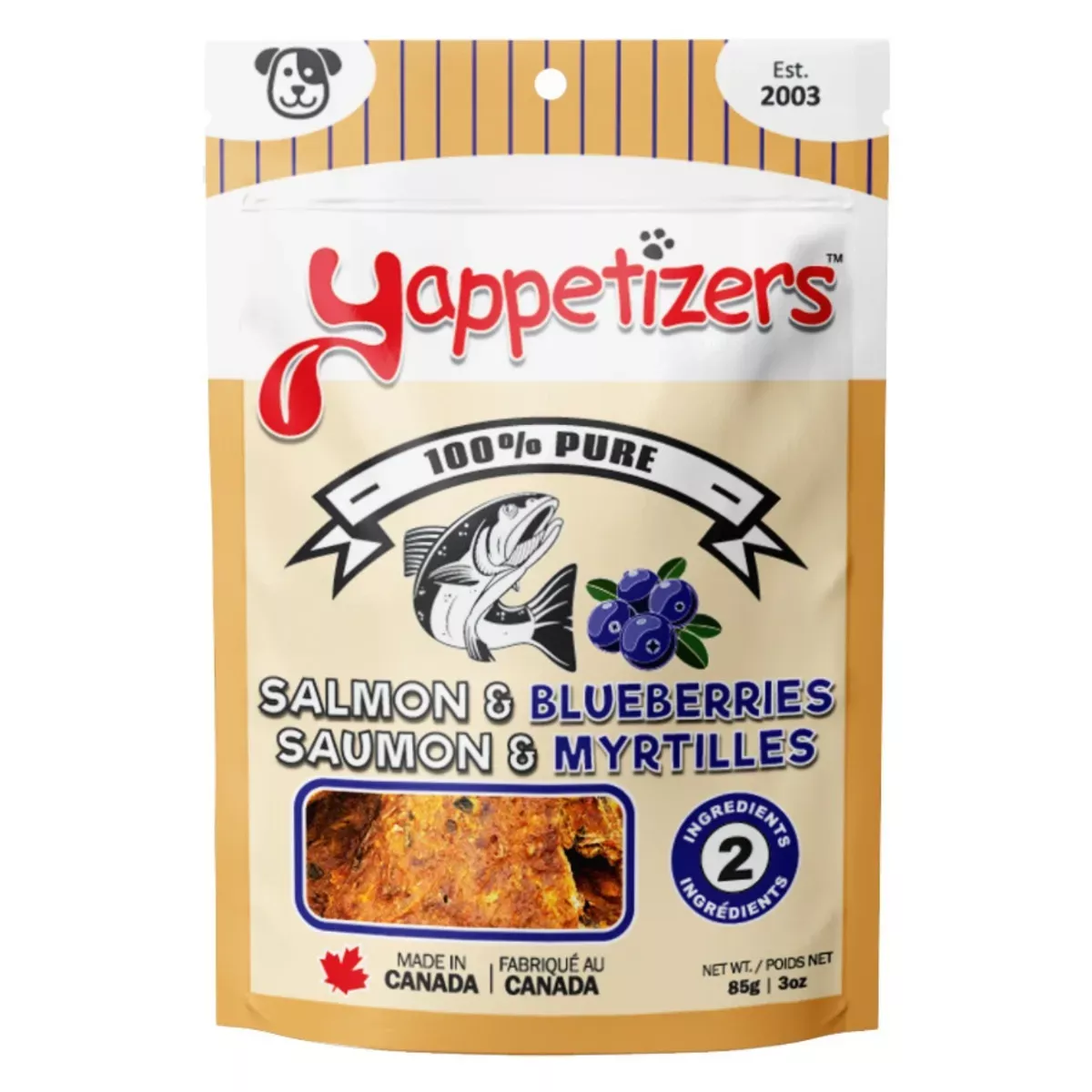 Yappetizers Dog Treats - Salmon & Blueberries