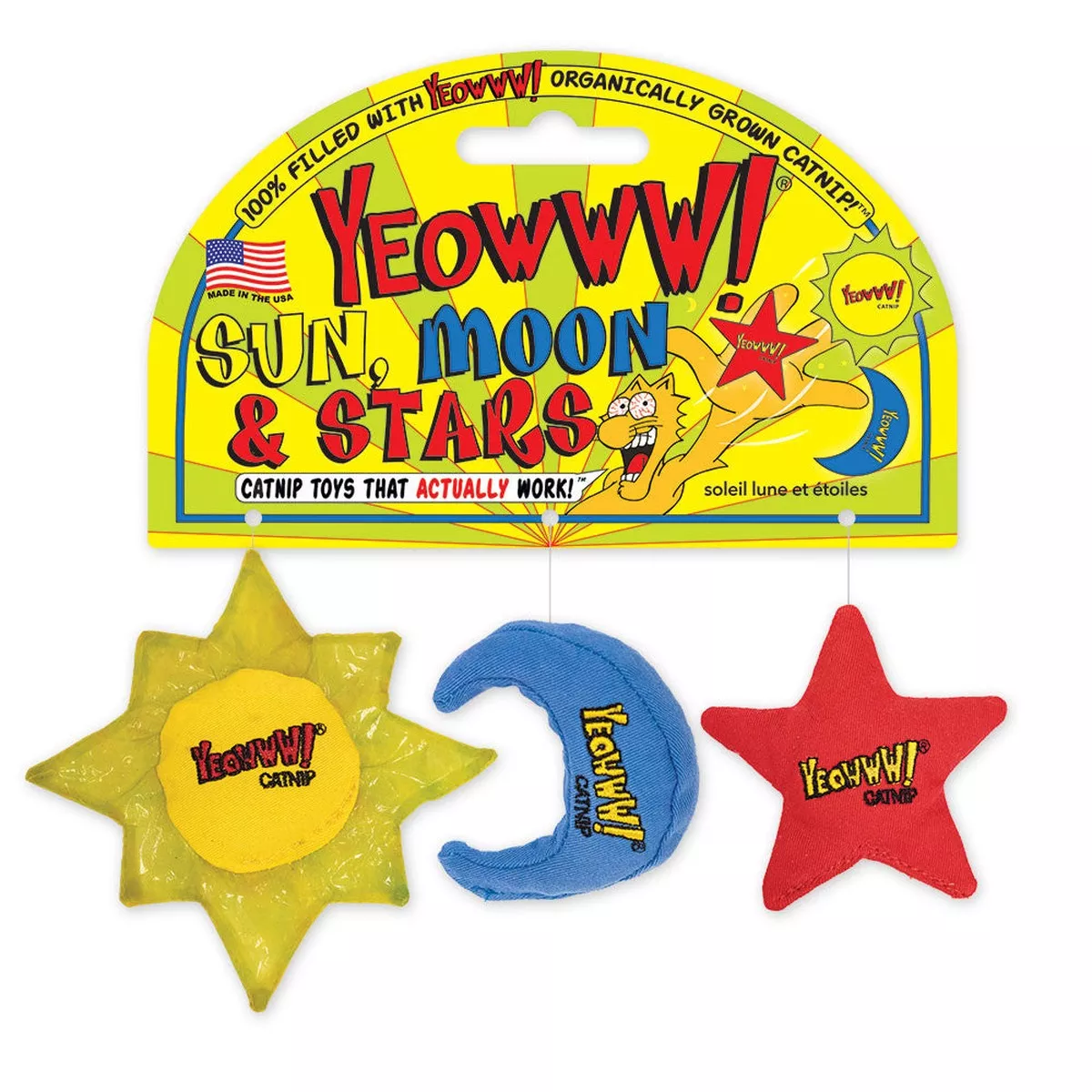 Yeowww! Catnip Cat Toy Sun, Moon & Stars