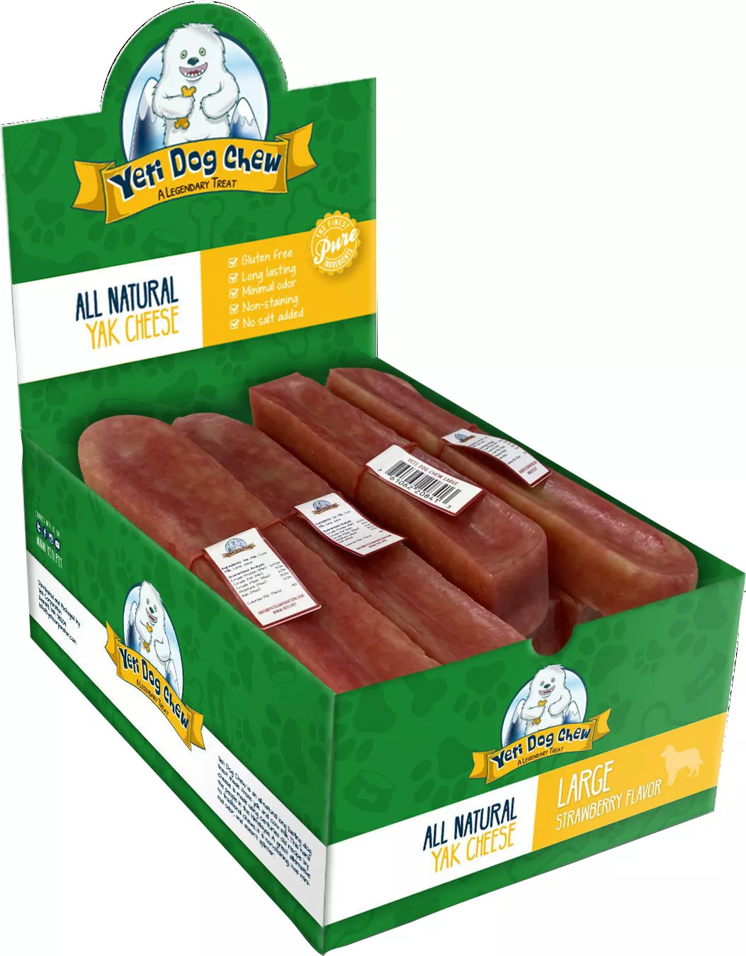 Yeti Flavored Dog Chew Lg 3.5 Oz Strawberry