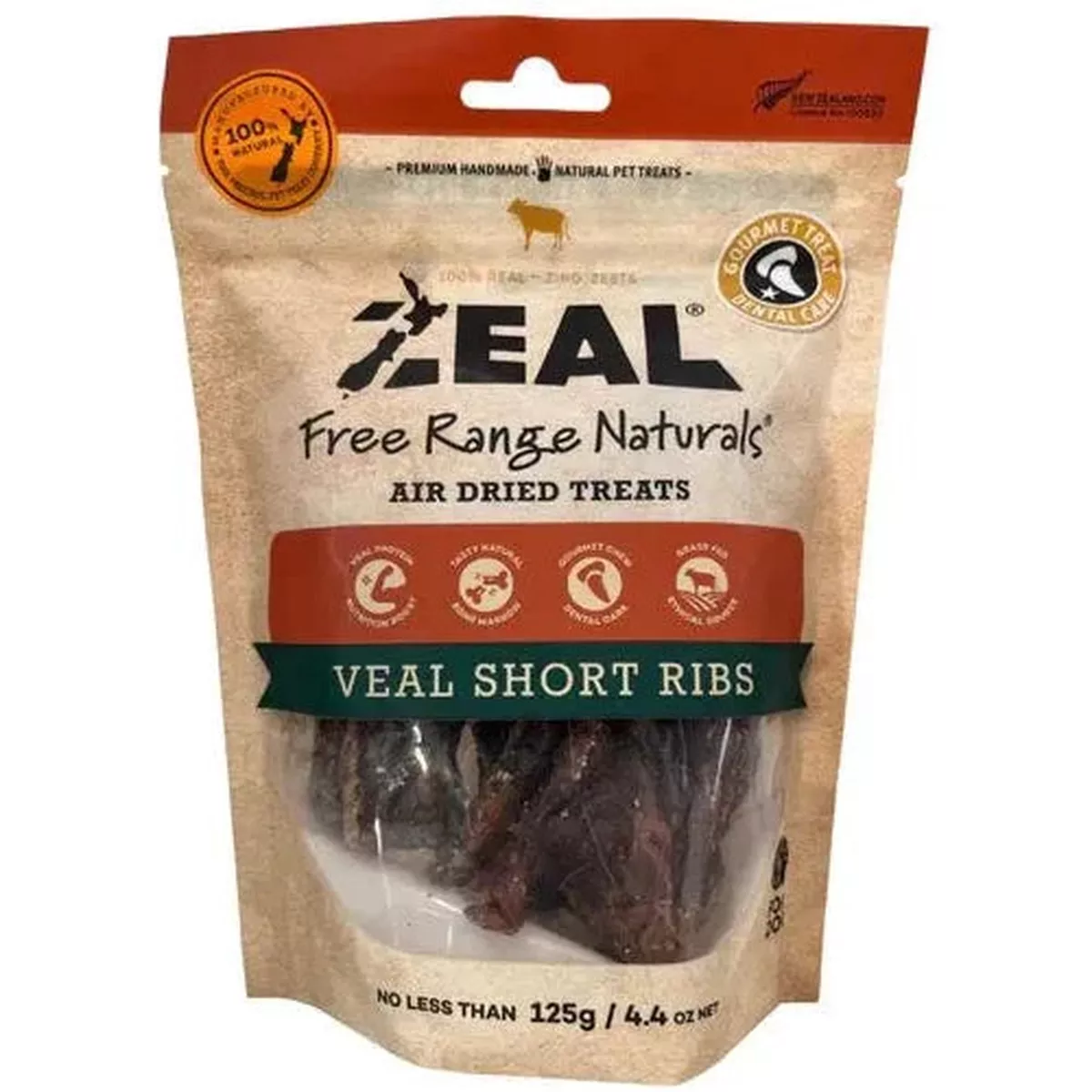 ZEAL Air-Dried Dog Treats Veal Short Ribs 125G