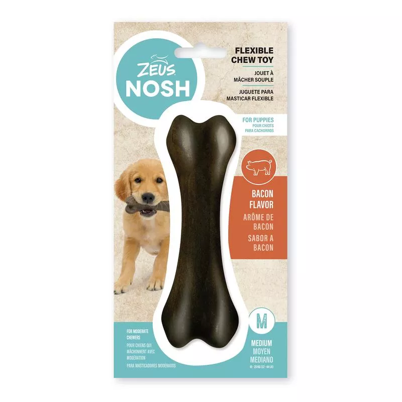 Zeus NOSH FLEXIBLE Chew Bone – Bacon Flavor – Medium – 15 cm (6 in)