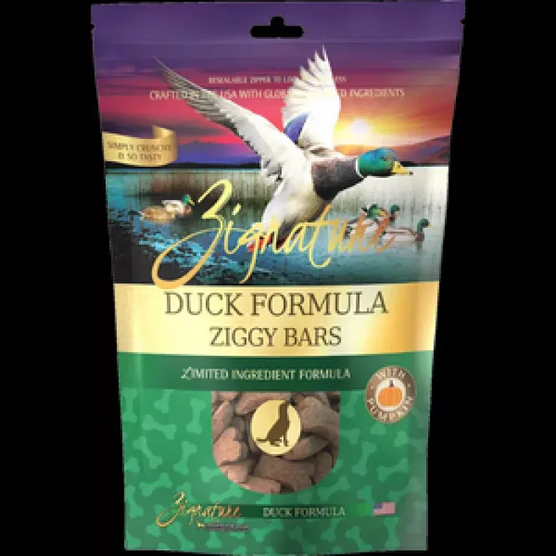 Zignature Ziggy Bars Duck Formula Crunchy Dog Treats 12oz