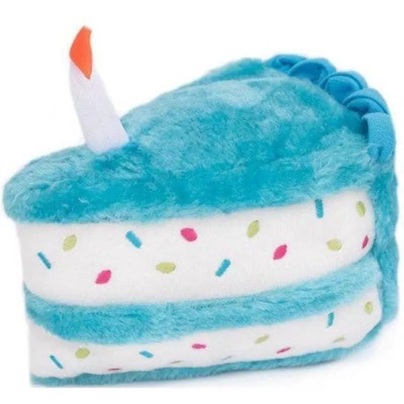 Zippy Birthday Cake Squeaker Dog Toy Blue