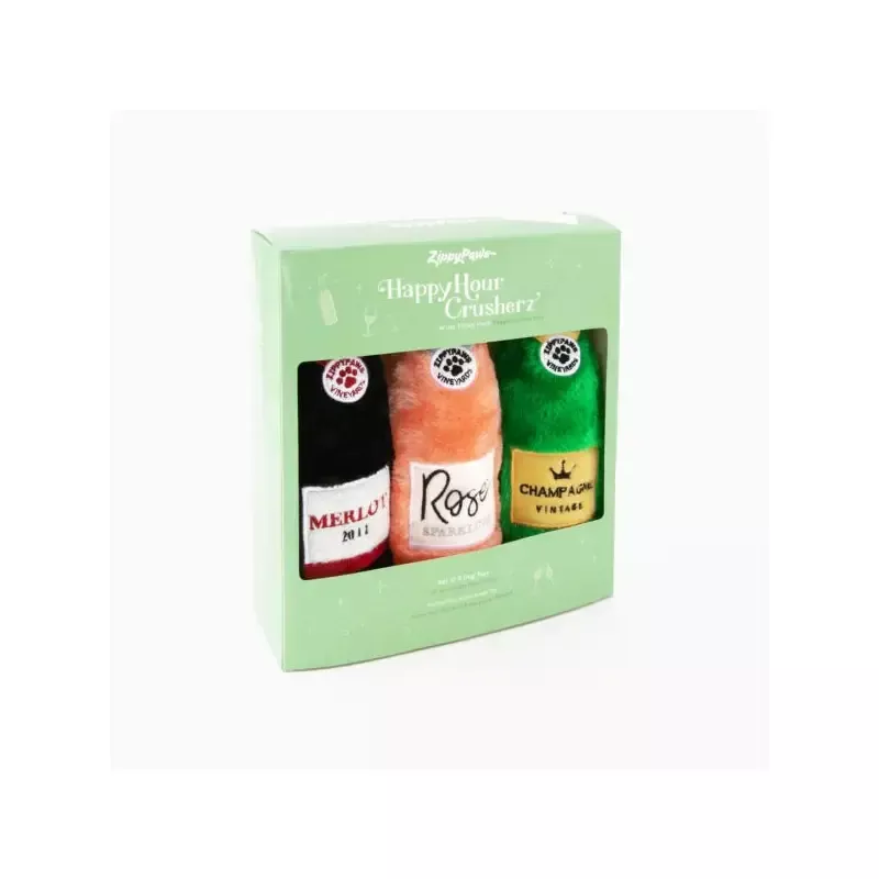 ZippyPaws Happy Hours Crusherz Wine 3pk