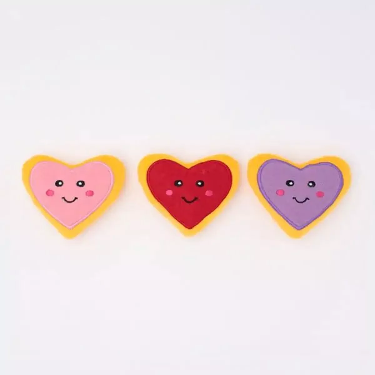 ZippyPaws MINIZ VALENTINES HEART COOKIES 3 Pack 8.5×8.5×2.5cm (each)