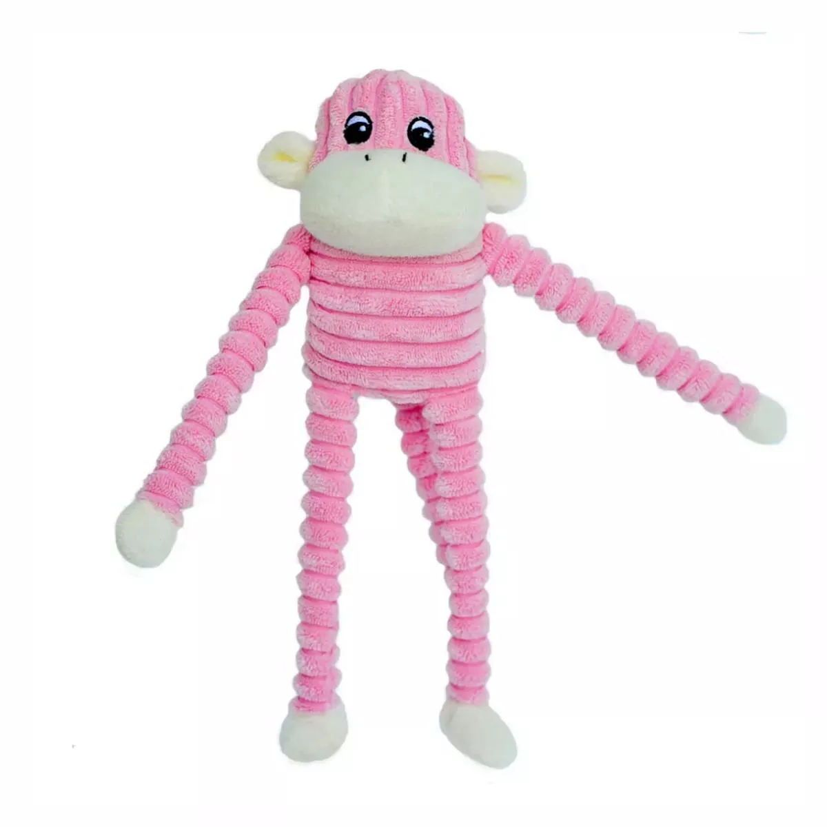 ZippyPaws Pink Spencer Crinkle Monkey Plush Dog Toy