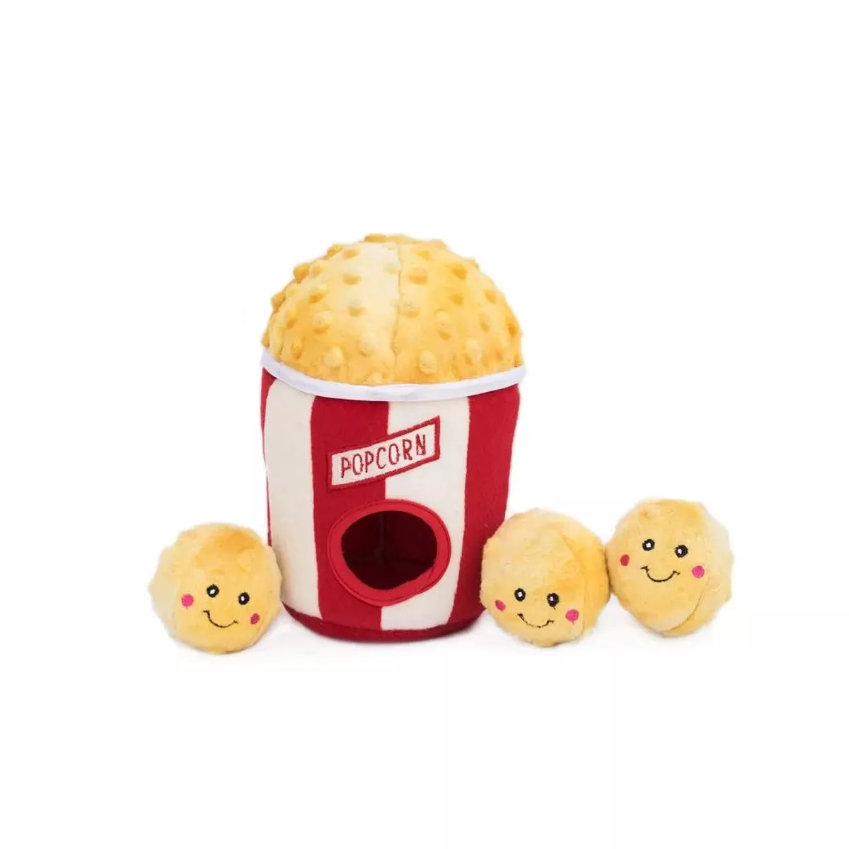 Zippypaws Plush Toys For Dog Zippy Burrow Popcorn Bucket