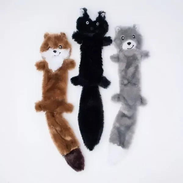 ZippyPaws Skinny Peltz Dog Toy Large 3pk (Weasel, Skunk, Wolf)