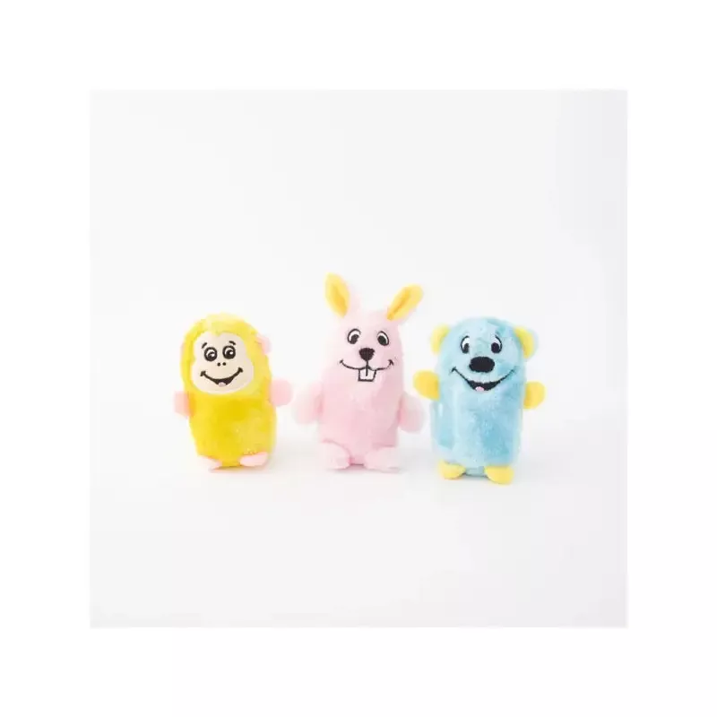 ZippyPaws Squeakie Buddies – Bear, Bunny & Monkey