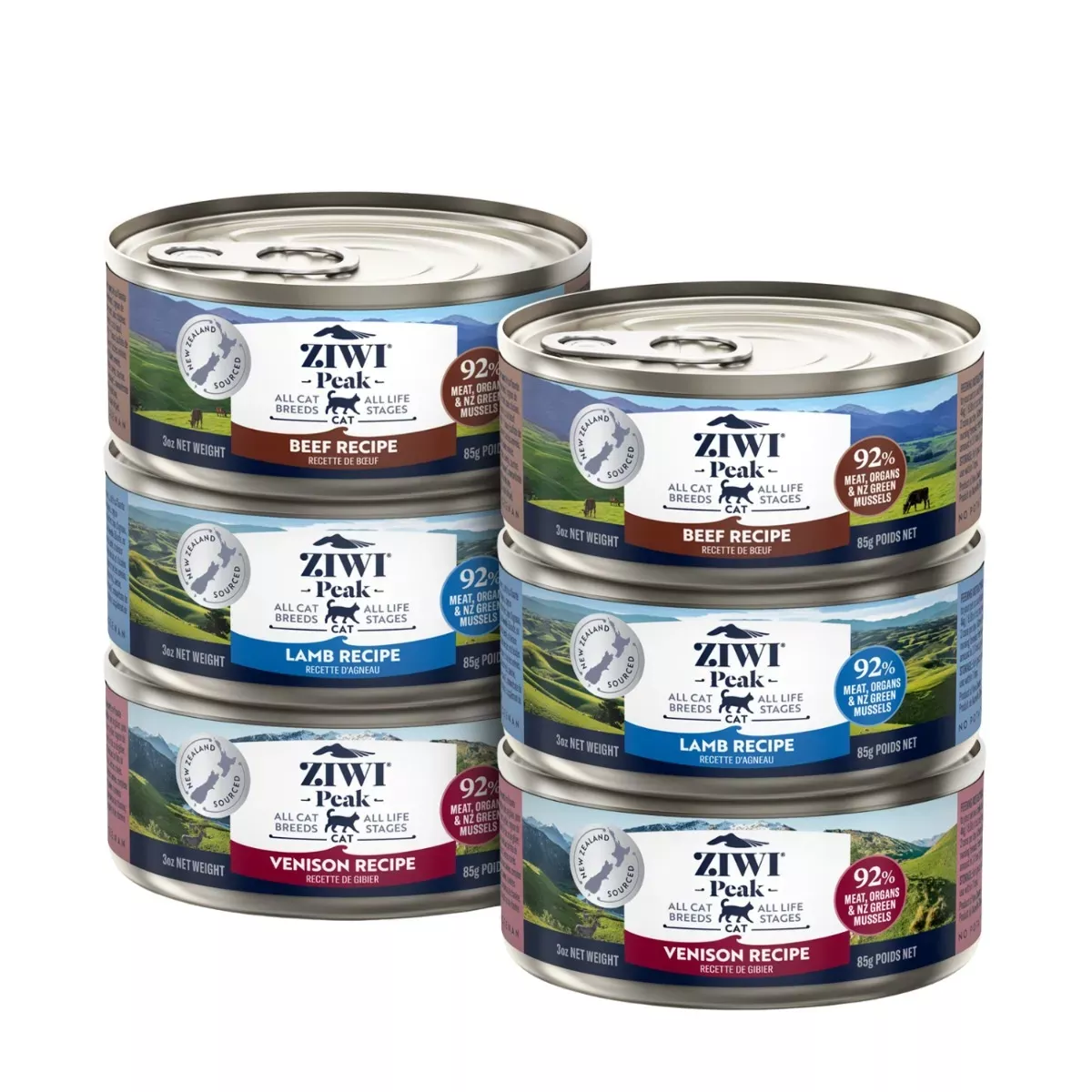 ZIWI Peak Original Series Wet Cat Food - Beef, Lamb & Venison Variety Pack