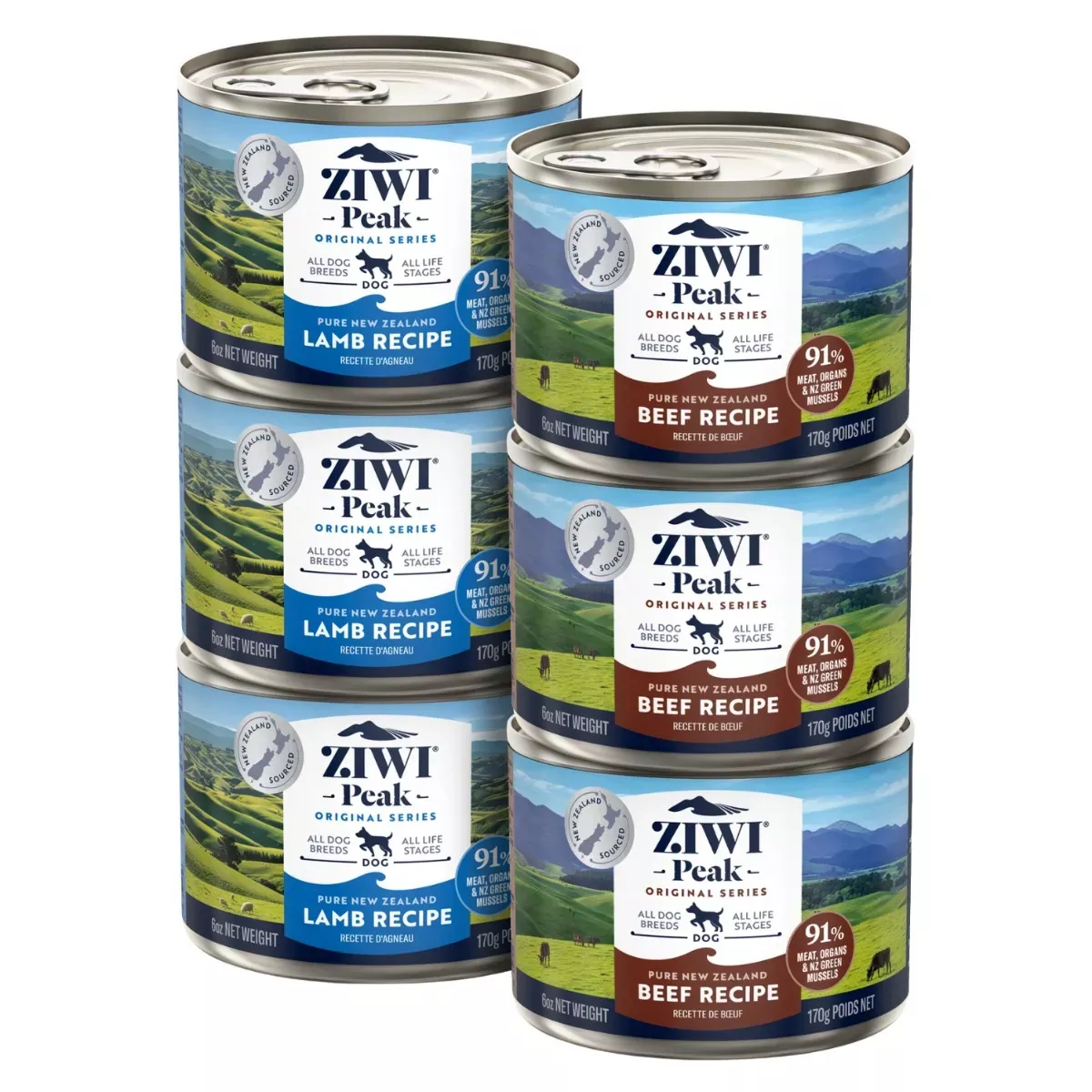ZIWI Peak Original Series Wet Dog Food - Beef & Lamb Variety Pack
