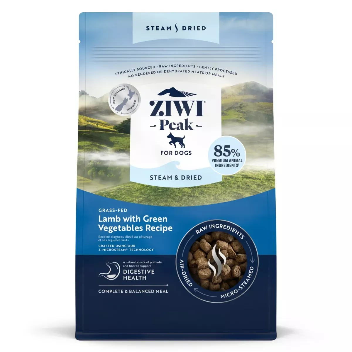 ZIWI Peak Steam & Dried Dog Food - Lamb with Green Vegetables Recipe