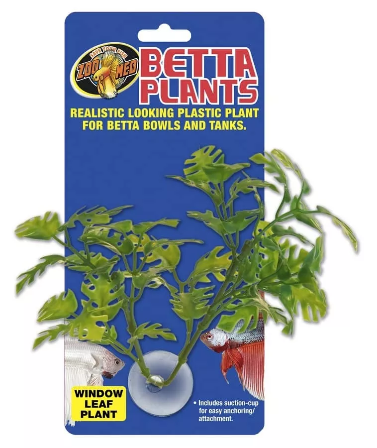 Zoo Med Betta Plants Window Leaf Plastic Plant Grn