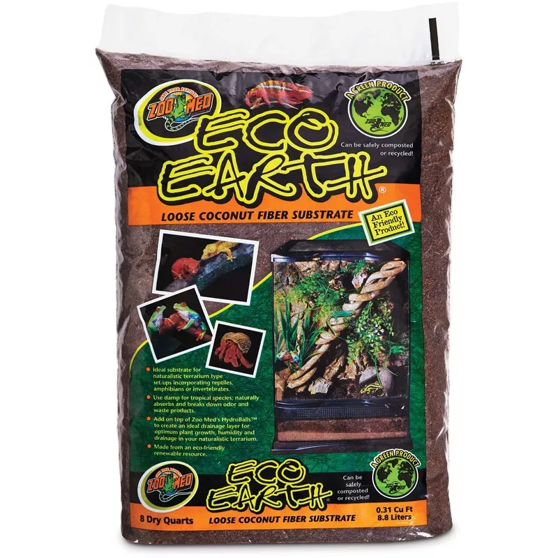 Zoo Med Eco Earth Loose Coconut Fiber Substrate, 8 Dry Quarts