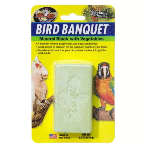 Zoo Med, Zoo Med Bird Banquet Vegetable Formula Mineral Block, Green, 1 Each/5 Oz, Large