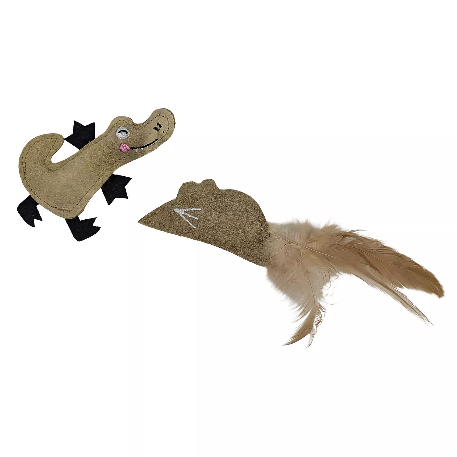 Zoom Toys, Leather Bee & Parrot Catnip Toy Duo