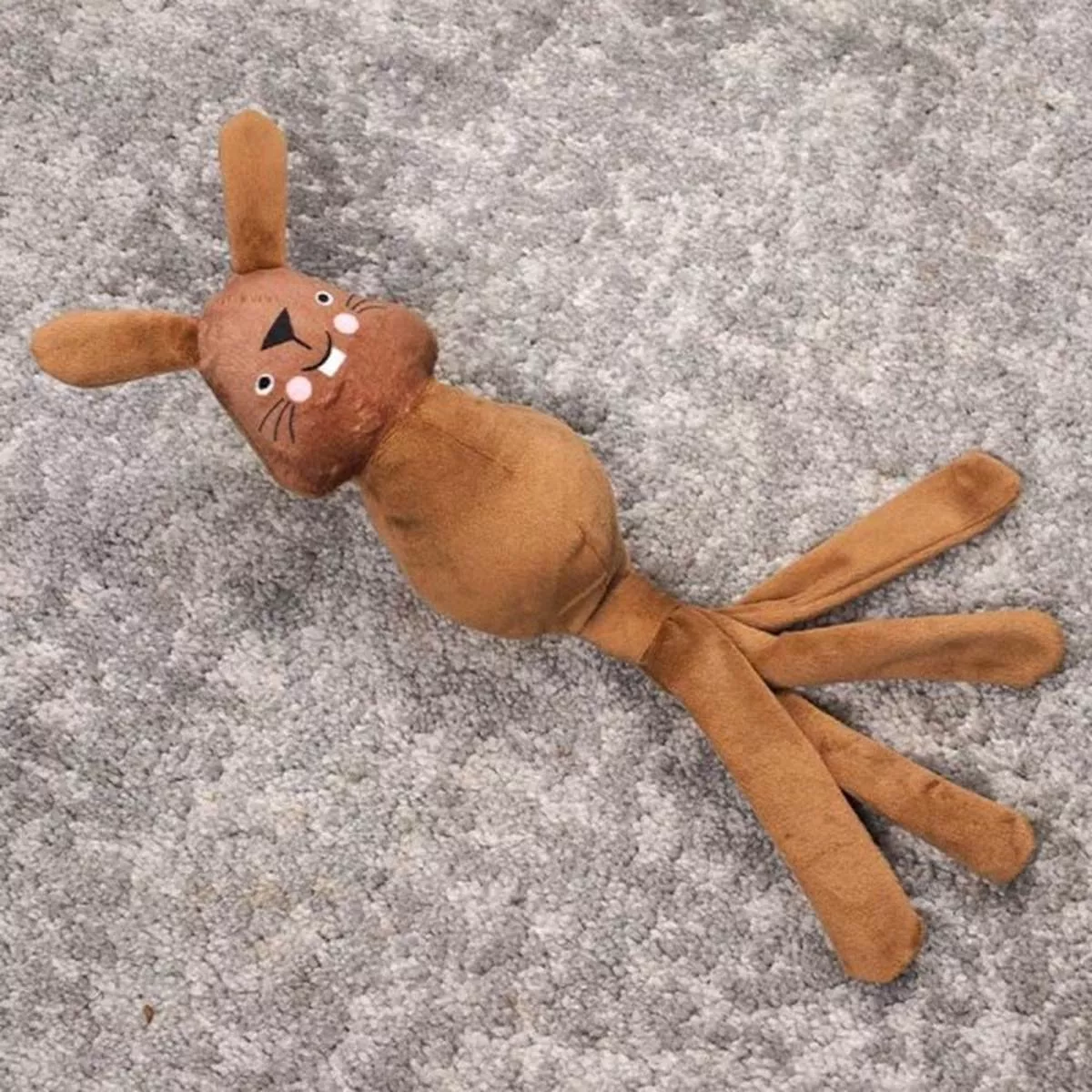 Zoon 39cm Brown Rabbit Dogtopus Squeaky Dog Toy