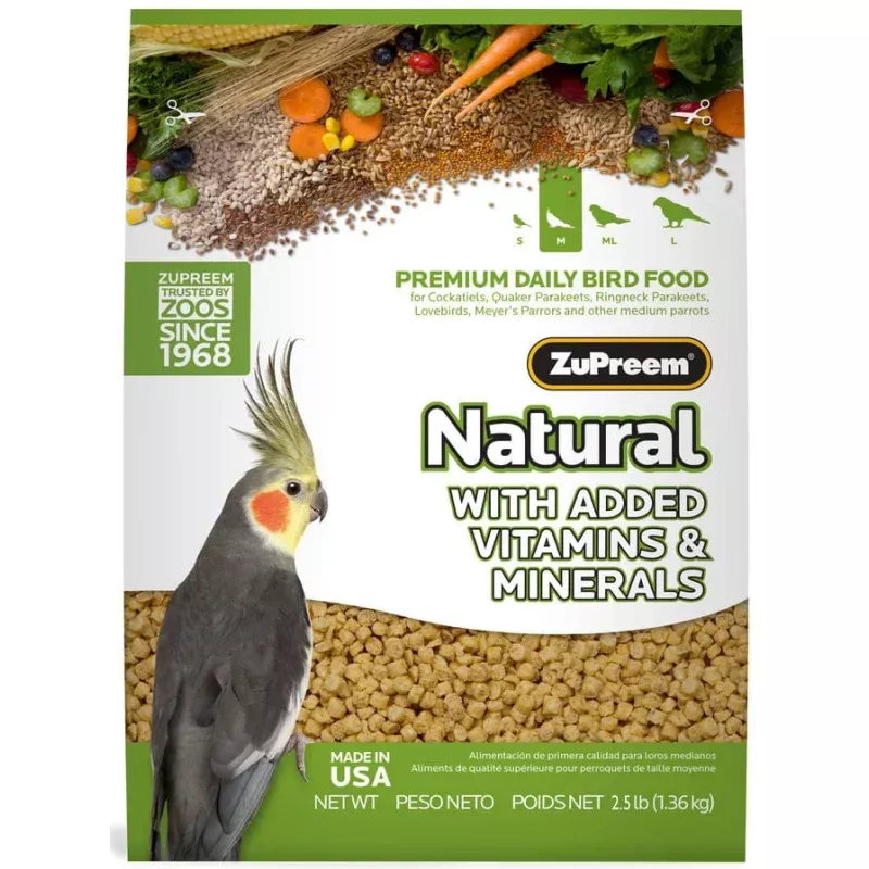 ZuPreem Natural Premium Daily Bird Food – Complete Pelleted Nutrition