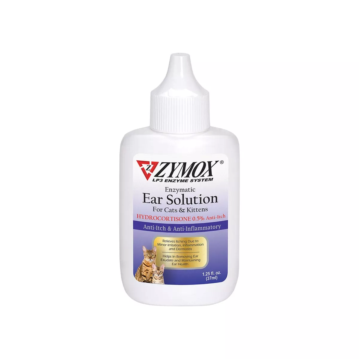 Zymox Enzymatic Ear Solution with Hydrocortisone for Cats & Kittens